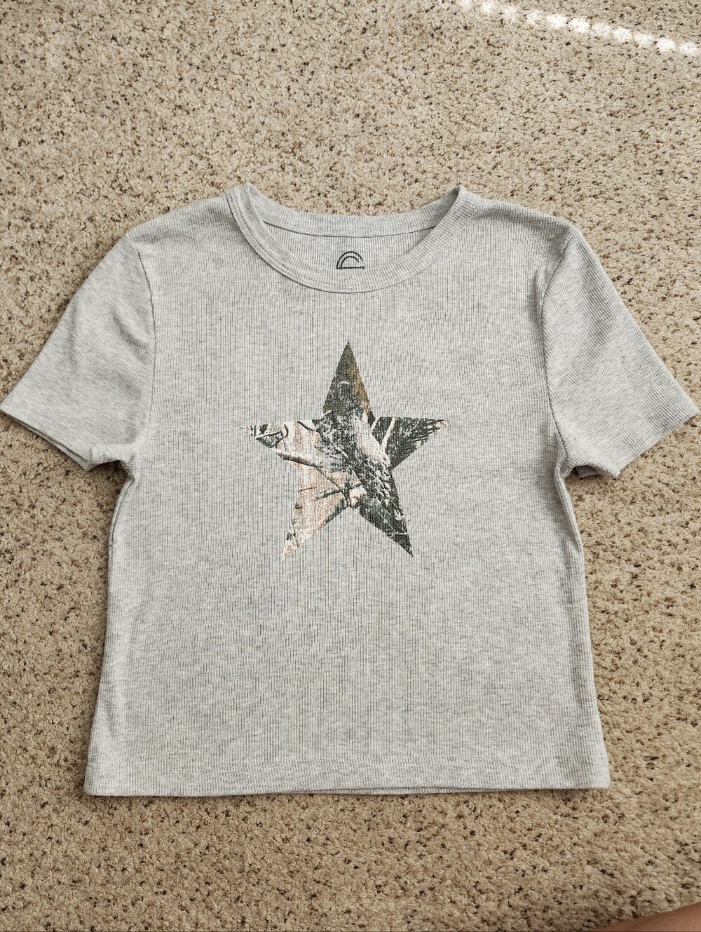 Gray Shirt With Camouflage Star